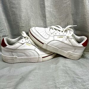 PUMA White Red Leather Shoes Lace Up Men's Size 8 (EUR 40.5)